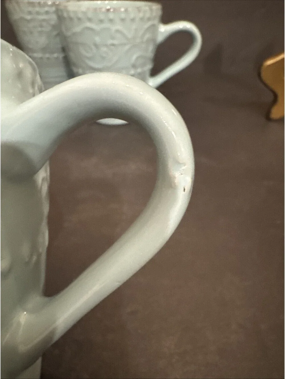 Elama Malibu Waves Coffee Cups Set Of 4 Rustic Stoneware 4.25” H By 3.75 W